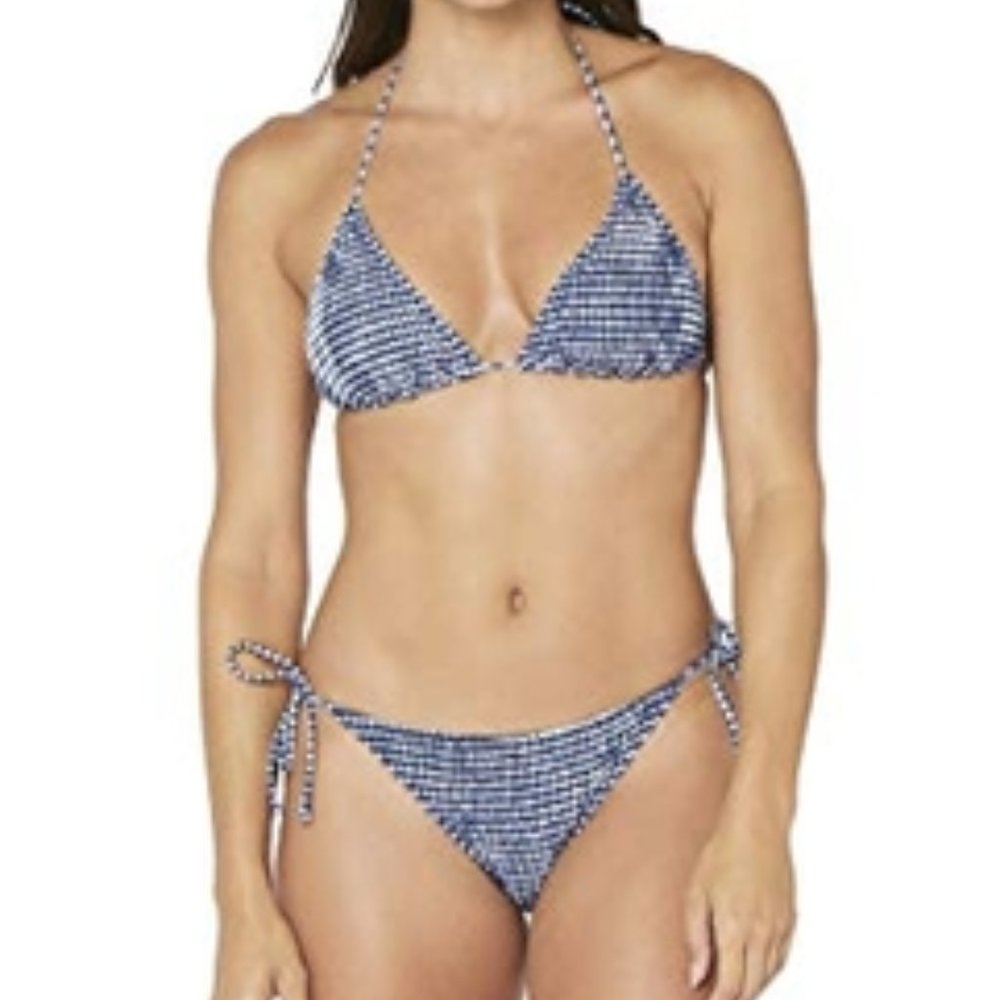 Sperry Smocked Triangle Top and Bottom Bikini Set